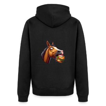 Cheval Cheeseburger Fast Food Jument Étalon - Veste à capuche bio Premium Unisexe - noir - Dos - Nico (187cm)