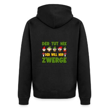 Il ne fait rien, il veut juste que les nains fassent du jardinage amusant - Veste à capuche bio Premium Unisexe - noir - Dos - Nico (187cm)