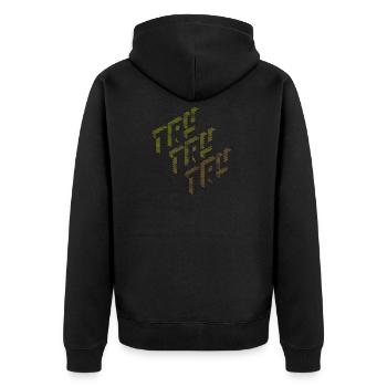 Try yellow to orange. - Unisex Premium Organic Zip Hoodie - black - Back - Nico (187cm)