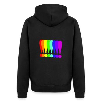 Point d’exclamation Idée cadeau colorée Couleurs arc-en-ciel - Veste à capuche bio Premium Unisexe - noir - Dos - Nico (187cm)