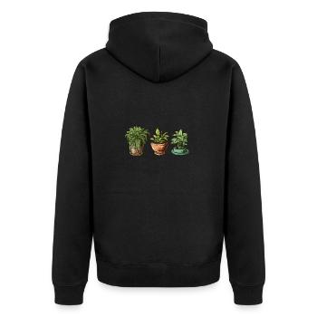 Plante d’intérieur / Plante en pot / Décoration / Pot - Veste à capuche bio Premium Unisexe - noir - Dos - Nico (187cm)