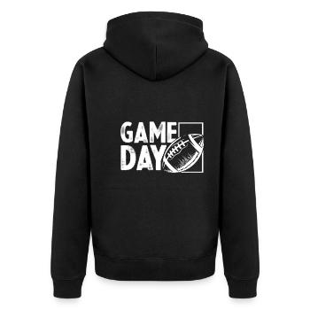 Football Football Game Day - Unisex Premium Organic Zip Hoodie - black - Back - Nico (187cm)
