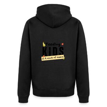 Feeding Kids Is A Work of Heart School Lunch Lady - Unisex Premium Organic Zip Hoodie - black - Back - Nico (187cm)