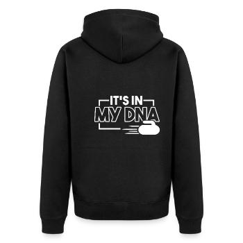 Curling Curling Is In My DNA - Unisex Premium Organic Zip Hoodie - black - Back - Nico (187cm)