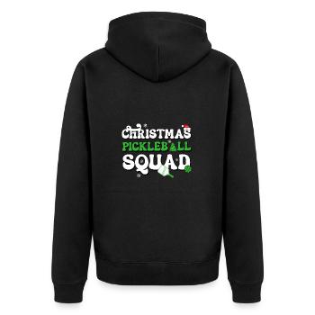 Weihnachten Pickleball Squad Pickleballer Xmas Lover - Unisex Premium Bio Zip Hoodie - Schwarz - Hinten - Nico (187cm)
