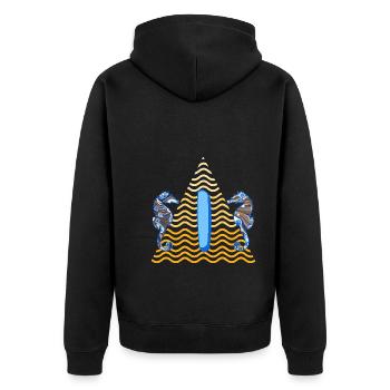Seahorse E 262 I - Unisex Premium Organic Zip Hoodie - black - Back - Nico (187cm)