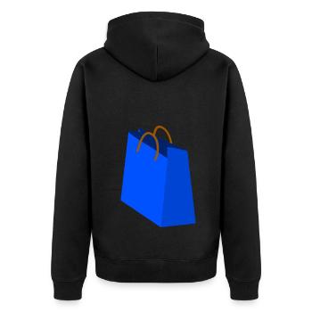 Shopping Bag - Unisex Premium Organic Zip Hoodie - black - Back - Nico (187cm)