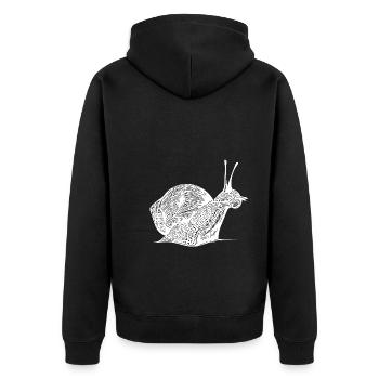Vintage realistische Schnecke - Unisex Premium Bio Zip Hoodie - Schwarz - Hinten - Nico (187cm)