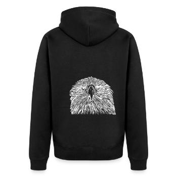 Portrait d’aigle pour les ornithologues amateurs - Veste à capuche bio Premium Unisexe - noir - Dos - Nico (187cm)