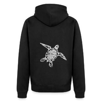 Little cute turtle - Unisex Premium Organic Zip Hoodie - black - Back - Nico (187cm)