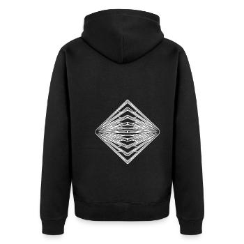 Geometric Vintage Triangle Pattern - Unisex Premium Organic Zip Hoodie - black - Back - Nico (187cm)