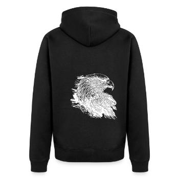 Aigle élégant à l’encre Style de tatouage vintage - Veste à capuche bio Premium Unisexe - noir - Dos - Nico (187cm)
