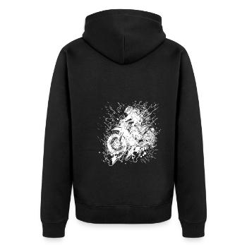 Off-road Motorcycle Racing Style Jump Splash - Unisex Premium Organic Zip Hoodie - black - Back - Nico (187cm)