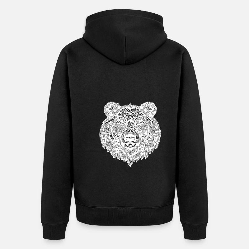 Mignon tête d’ours hirsute - Veste à capuche bio Premium Unisexe - noir