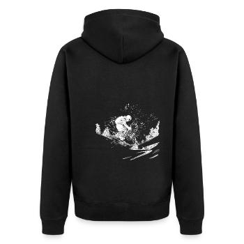 Skieur Hors route Extérieur Poudreuse Neige Style - Veste à capuche bio Premium Unisexe - noir - Dos - Nico (187cm)