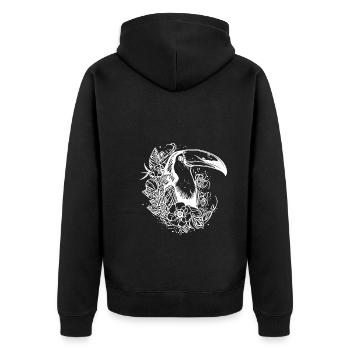 Elegant toucan tropical bird with huge beak - Unisex Premium Organic Zip Hoodie - black - Back - Nico (187cm)