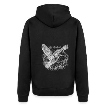 Flying seagull over the sea - Unisex Premium Organic Zip Hoodie - black - Back - Nico (187cm)