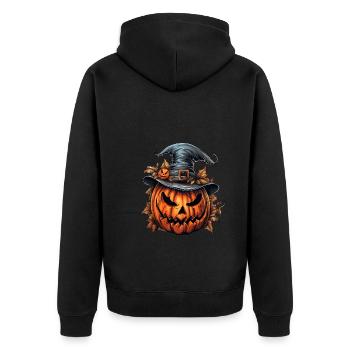 Halloween Wild Spell Hat Citrouille effrayante - Veste à capuche bio Premium Unisexe - noir - Dos - Nico (187cm)
