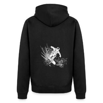 Snowboarding Jump Style Cooler Snowboard Move - Unisex Premium Organic Zip Hoodie - black - Back - Nico (187cm)