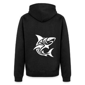 Tribal Tiger Shark Style Diver Fan Tattoo - Veste à capuche bio Premium Unisexe - noir - Dos - Nico (187cm)