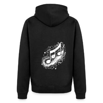 Vintage Music Sheet Music in Tattoo Style - Unisex Premium Organic Zip Hoodie - black - Back - Nico (187cm)