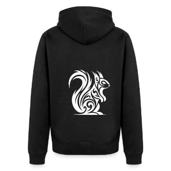 Écureuil mignon dans le style de tatouage - Veste à capuche bio Premium Unisexe - noir - Dos - Nico (187cm)