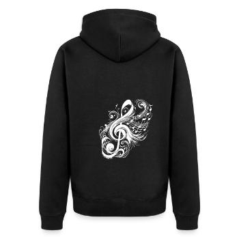 Clé de musique vintage avec des Notes sauvages - Veste à capuche bio Premium Unisexe - noir - Dos - Nico (187cm)