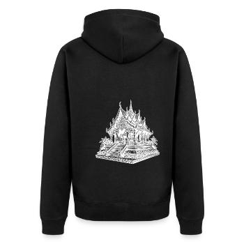 Exotique Jolie Thaïlande Temple - Veste à capuche bio Premium Unisexe - noir - Dos - Nico (187cm)