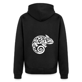 Cute little baby chameleon tattoo - Unisex Premium Organic Zip Hoodie - black - Back - Nico (187cm)