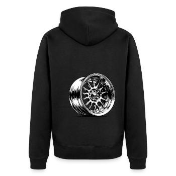 Jante de voiture en aluminium élégante et sportive - Veste à capuche bio Premium Unisexe - noir - Dos - Nico (187cm)