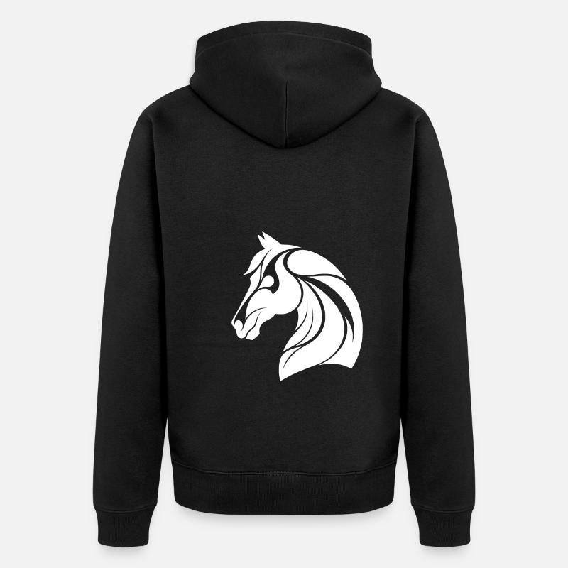 Tête de cheval élégante - Veste à capuche bio Premium Unisexe - noir