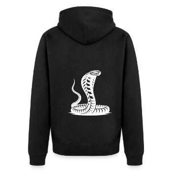 Snake Cobra Neck Shield Threatening Posture Design - Unisex Premium Organic Zip Hoodie - black - Back - Nico (187cm)