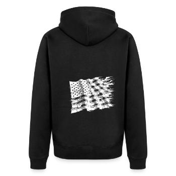 Vintage USA Flag Tattoo Style - Unisex Premium Organic Zip Hoodie - black - Back - Nico (187cm)