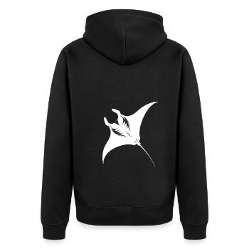 Fliegender Mantarochen im Unterwasser Flug - Unisex Premium Bio Zip Hoodie - Schwarz - Hinten - Nico (187cm)