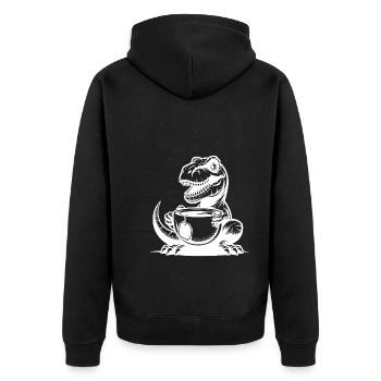 Drôle avec des dinosaures, bébé Tea-Rex avec mug - Veste à capuche bio Premium Unisexe - noir - Dos - Nico (187cm)