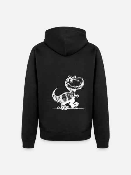 Petit T-Rex mignon Dino - Veste à capuche bio Premium Unisexe - noir