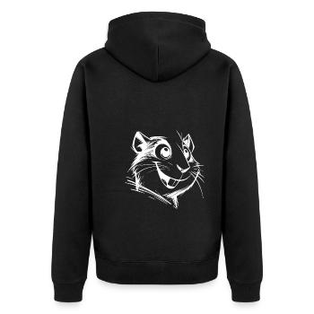 Cochon d’Inde pour enfants Portrait au crayon Croquis - Veste à capuche bio Premium Unisexe - noir - Dos - Nico (187cm)