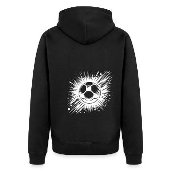Logo impressionnant du club de tir de football - Veste à capuche bio Premium Unisexe - noir - Dos - Nico (187cm)
