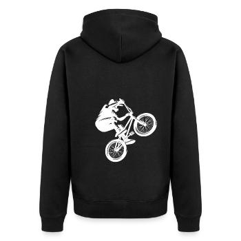 BMX Rider Jump Stunt Bike Style - Veste à capuche bio Premium Unisexe - noir - Dos - Nico (187cm)