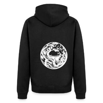 View of the Earth from space Africa Europe - Unisex Premium Organic Zip Hoodie - black - Back - Nico (187cm)