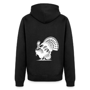 Grande dinde au plumage énorme - Veste à capuche bio Premium Unisexe - noir - Dos - Nico (187cm)