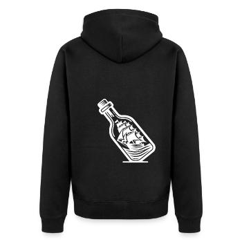 Bateau en bouteille Voilier à voiles - Veste à capuche bio Premium Unisexe - noir - Dos - Nico (187cm)