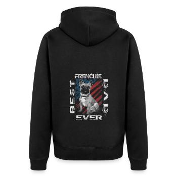 Meilleur papa Frenchie de tous les temps Français Bulldog Papa - Veste à capuche bio Premium Unisexe - noir - Dos - Nico (187cm)