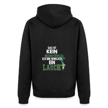 Das Ist Kein Kostüm Ich Bin Lauch Tier Vegan - Unisex Premium Bio Zip Hoodie - Schwarz - Hinten - Nico (187cm)