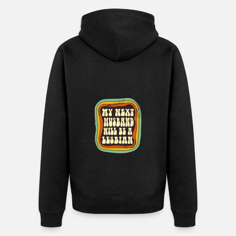 Mon prochain mari sera lesbienne - Veste à capuche bio Premium Unisexe - noir