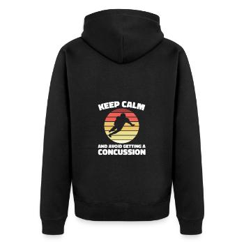 Staying calm and having a concussion - Unisex Premium Organic Zip Hoodie - black - Back - Nico (187cm)