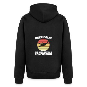 Staying calm and having a concussion - Unisex Premium Organic Zip Hoodie - black - Back - Nico (187cm)