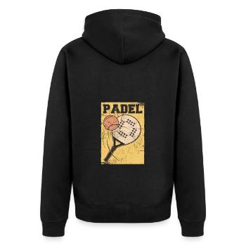 Padel Tennis Paddle Paddle Ball Padel Platform - Unisex Premium Organic Zip Hoodie - black - Back - Nico (187cm)
