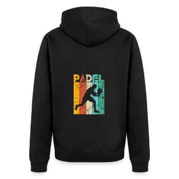 Padel Tennis Paddle Paddle Ball Padel Platform - Unisex Premium Organic Zip Hoodie - black - Back - Nico (187cm)