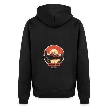 Vintage Retro Canadian Banff National Park - Veste à capuche bio Premium Unisexe - noir - Dos - Nico (187cm)